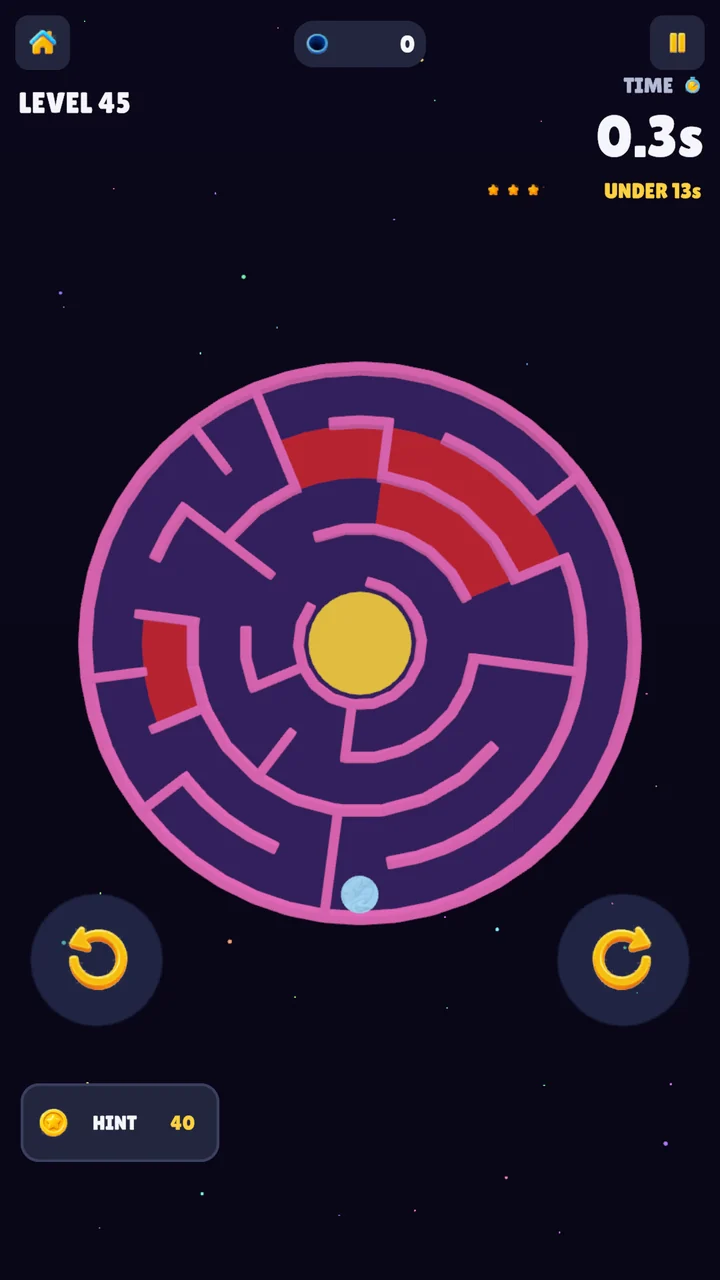 Level 45, a pink round maze